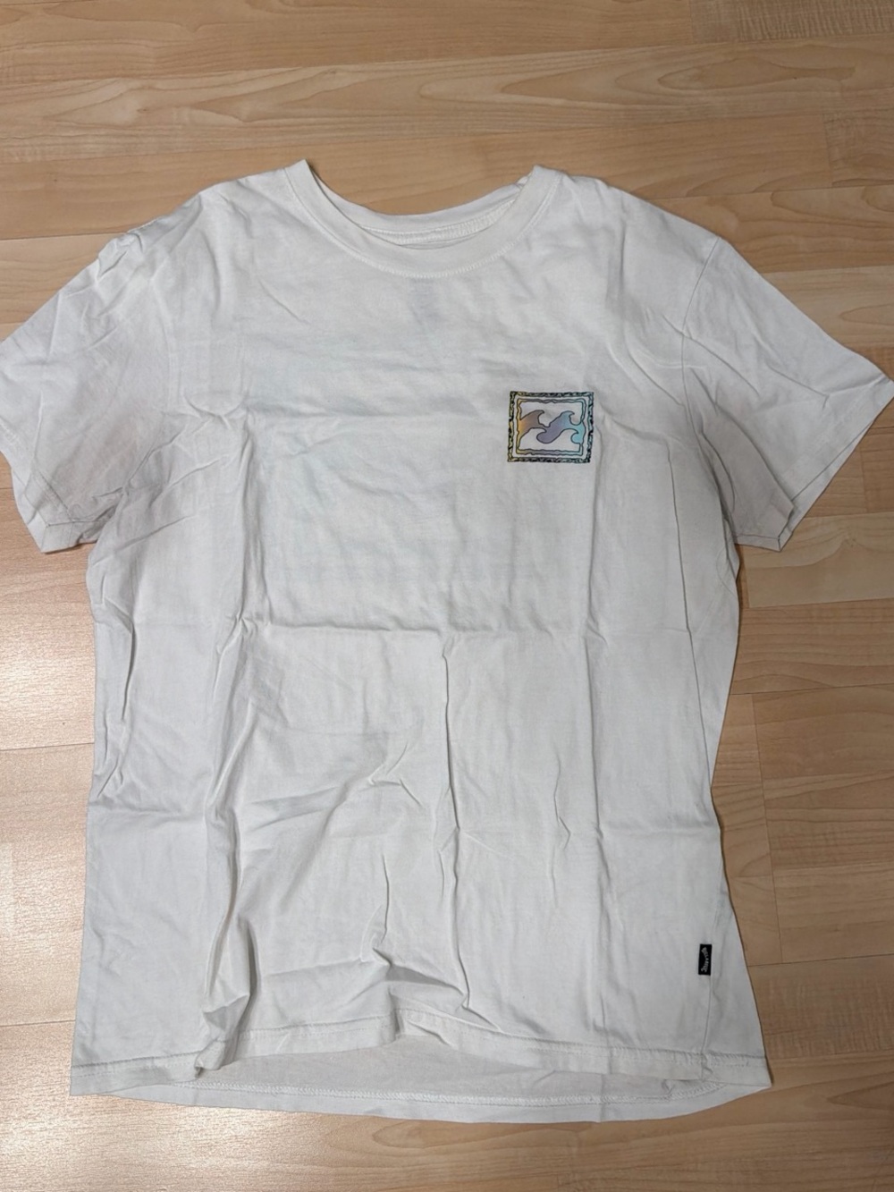Billabong White T‑Shirt with Small Pastel Logo Patch